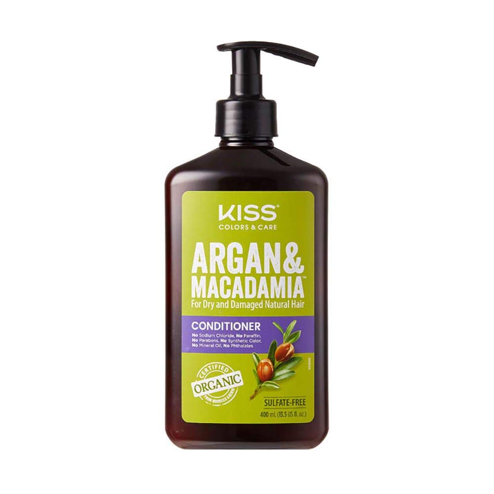 KISS Argan & Macadamia Conditioner For Dry and Damaged Natural Hair 13.5Oz