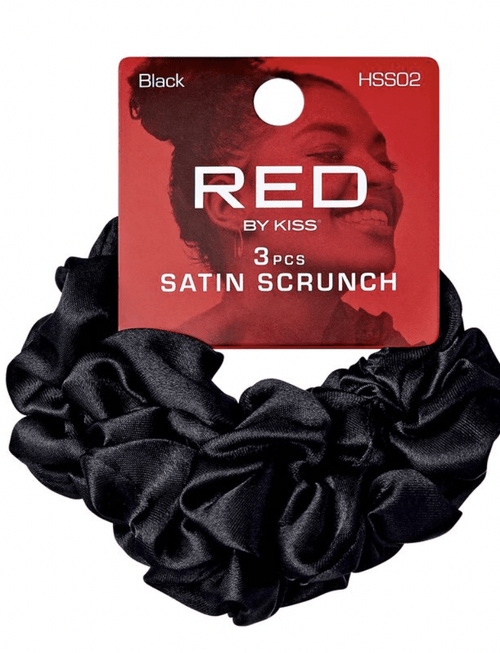 Red by Kiss Red Satin Black Scrunch 3 pcs