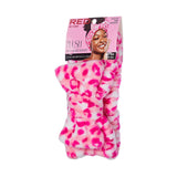 Red Plush Spa Headband Pink Leopard HQ100