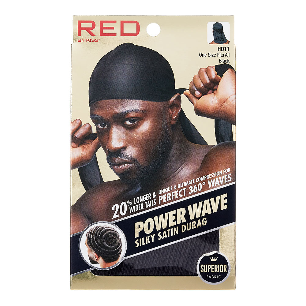 RED BY KISS BLACK PREMIUM POWER WAVE SILKY SATIN DURAG