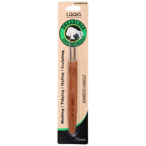 LQQKS Bamboo Handle Crochet Needle Double Hook for Dreadlocks (2N-CROCHET/DL/2BL)