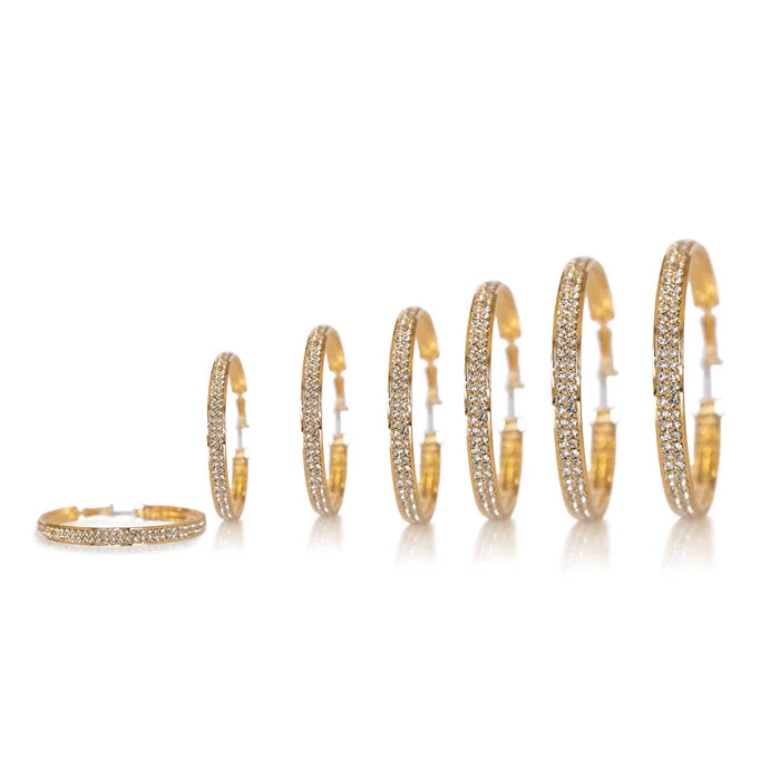 Cubic Double Round Earrings 50mm (GJDR3)