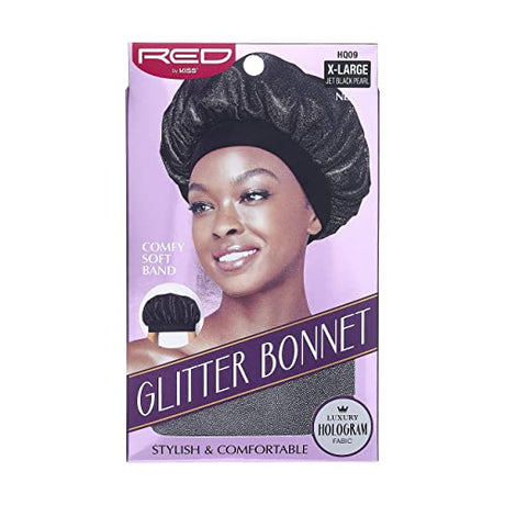 Red by Kiss Sparkling Glitter Bonnet Stylish & Protective Hair Cover