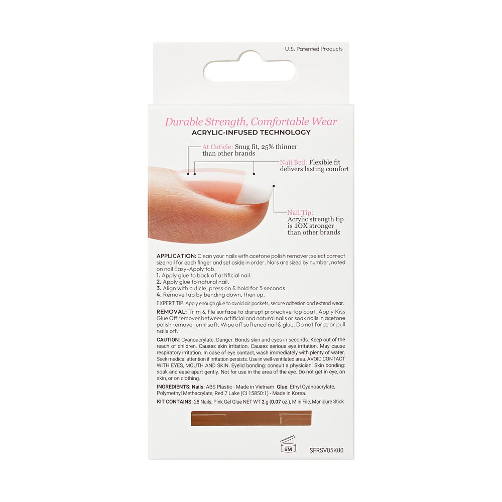 KISS Salon Acrylic French Nails Classic Long Lasting French Tip Manicure KSA11