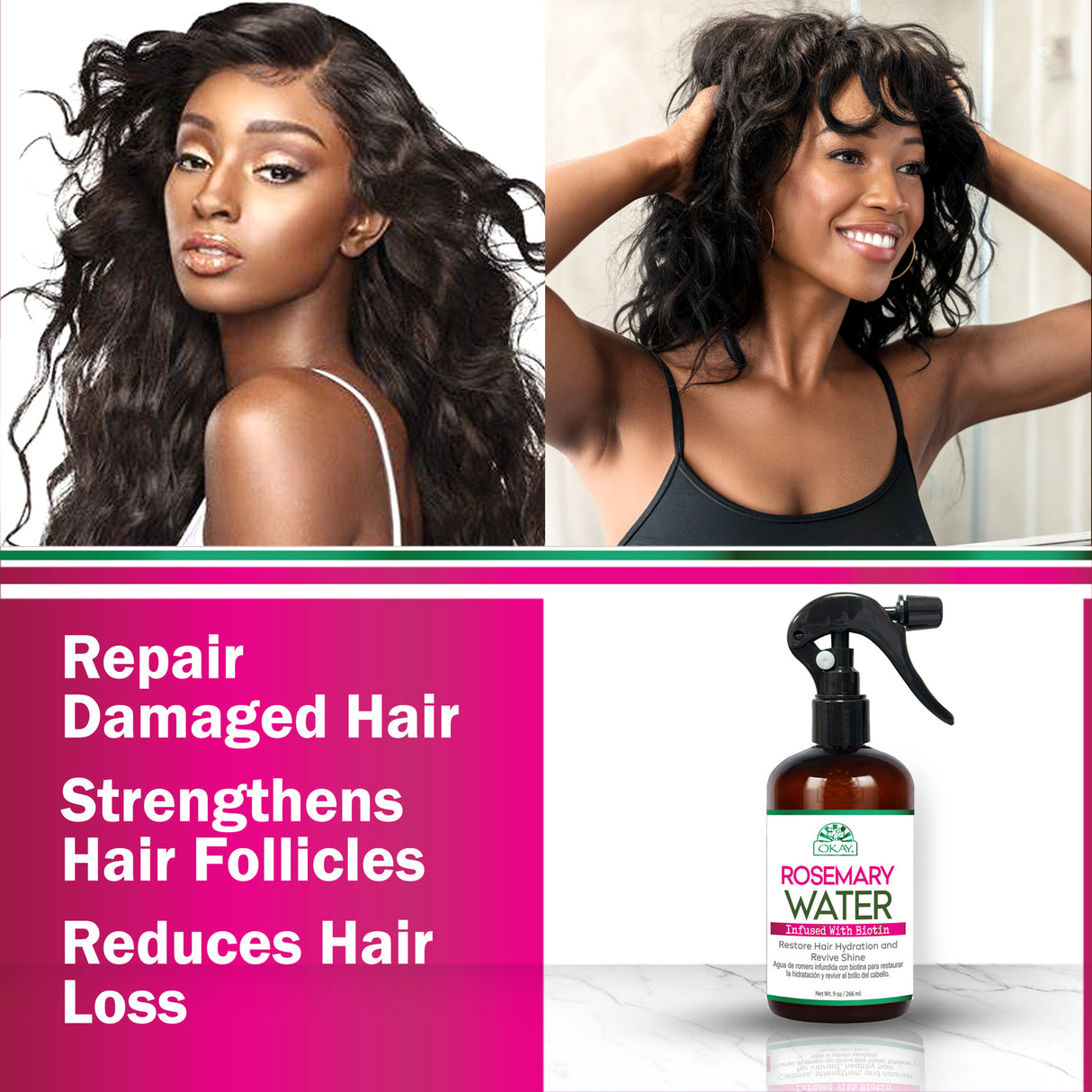 Okay Rosemary Water Biotin 9oz Strengthening & Nourishing Hair Growth