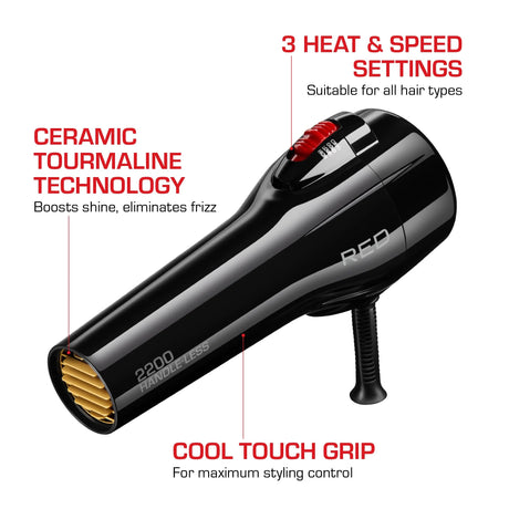 RED BY KISS 2200 CERAMIC TOURMALINE HANDLE-LESS