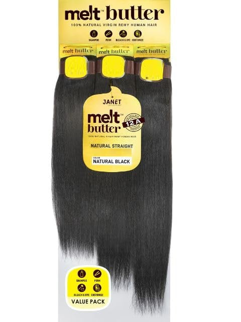 Janet Collection Melt Butter Human Hair – Natural Straight