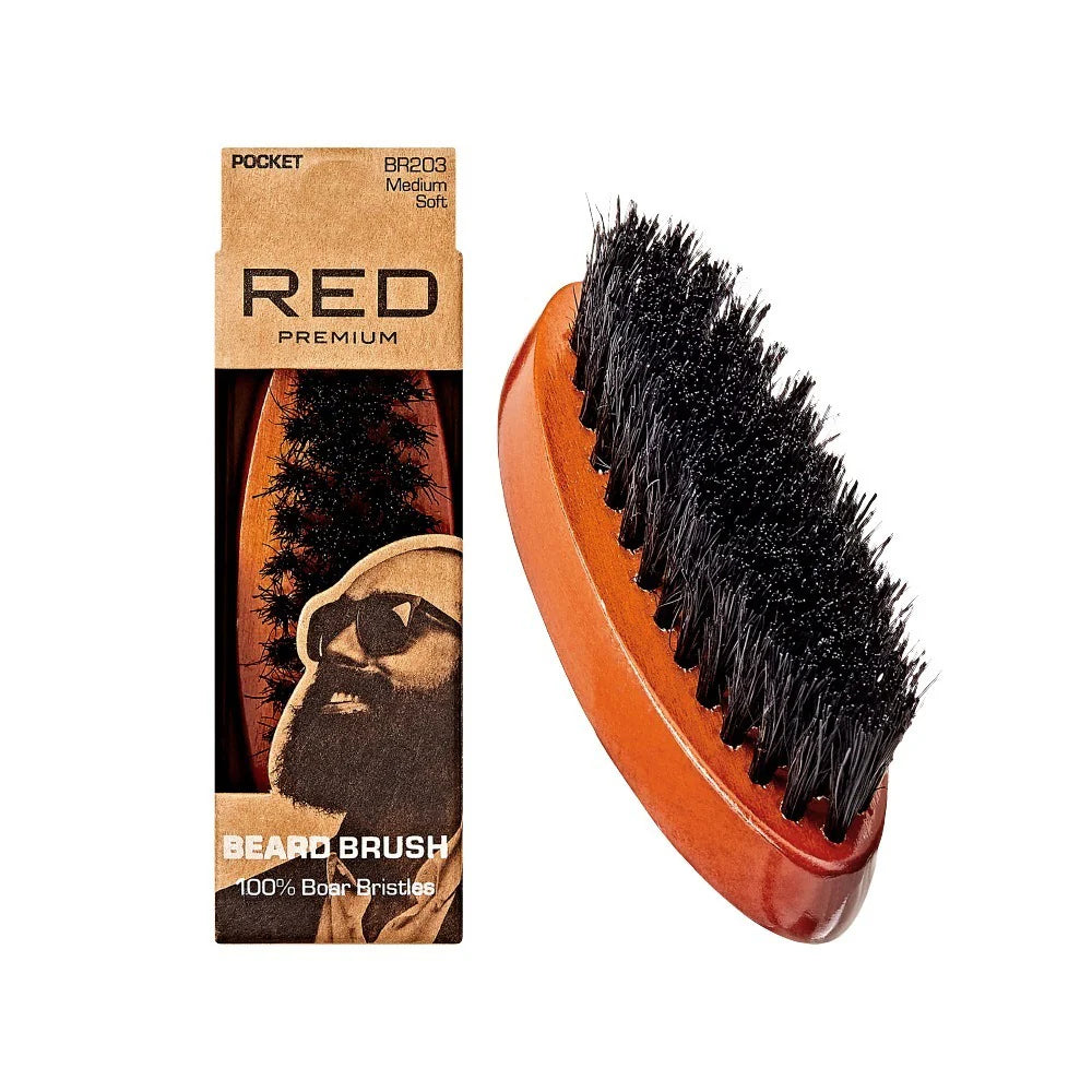 Red by Kiss Premium Beard Brush – Pocket Size (BR203)