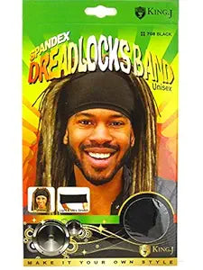KING J Dread Locks Band Spandex Unisex BLACK