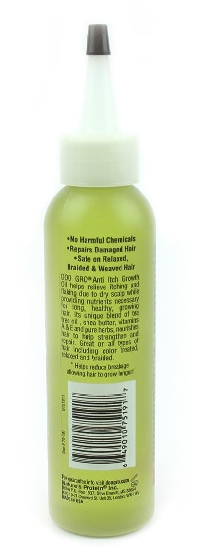 DOO GRO Anti Itch Growth Oil Strong Shiny And Healthy Hair 4.5 oz