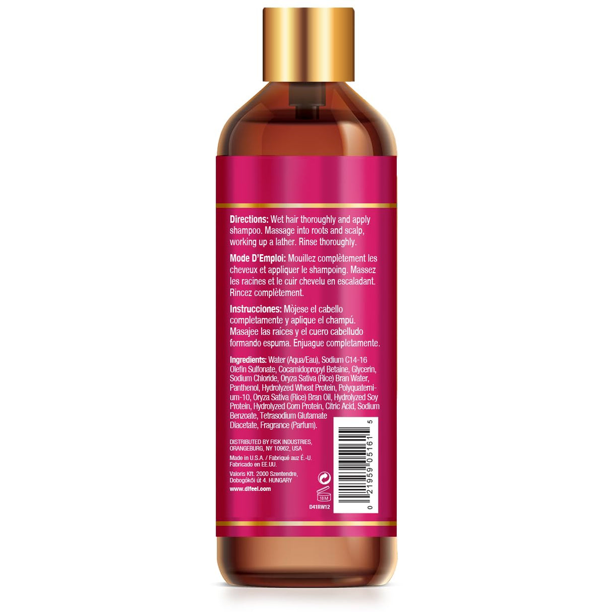 Difeel Rice Water Shampoo 12 oz