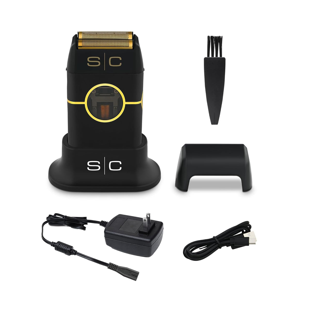 StyleCraft Black Instinct Cordless Double Foil Shaver – Torque Control, USB-C Rechargeable(SC807B)