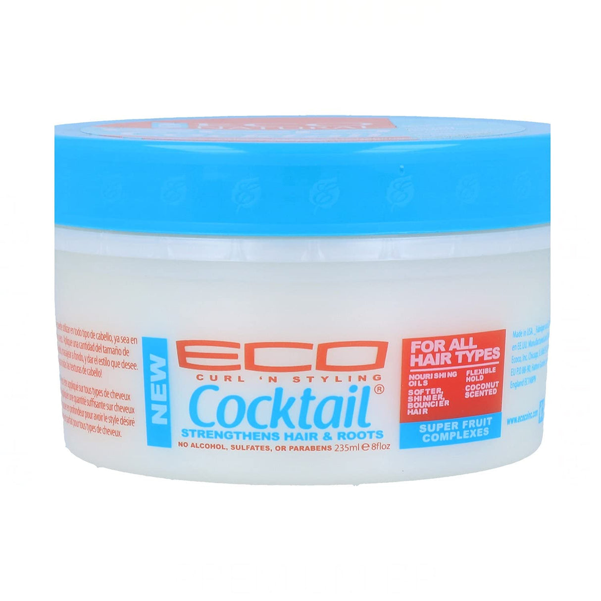 Eco Style Cocktail Curl Cream Super Fruit Blend with Collagen & Natural Oils 8 oz