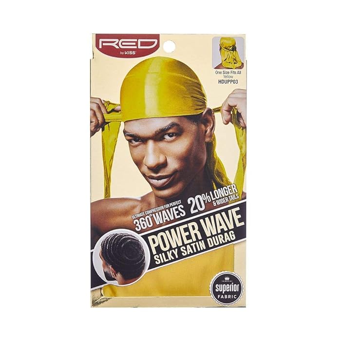 RED BY KISS Yellow  Power Wave Silky Durag  (HDUPP03)