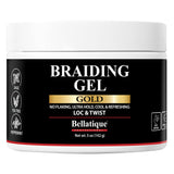 Bellatique Gold Braiding Gel Maximum Hold for Locs & Twists No Flaking, Fast-Drying, High Shine & Long Lasting
