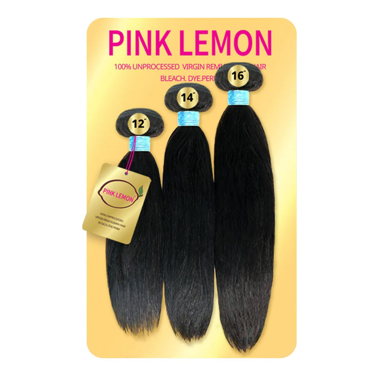 PINK LEMON STRAIGHT  HUMAIN HAIR (3-Pack)