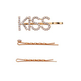 RED BY KISS Rhinestone Letter Bob Pins