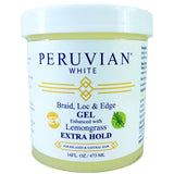 Peruvian White Braid, Loc and Edge Gel Extra Hold for Relaxed & Natural Hair 16 oz