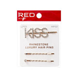 RED BY KISS Rhinestone Letter Bob Pins