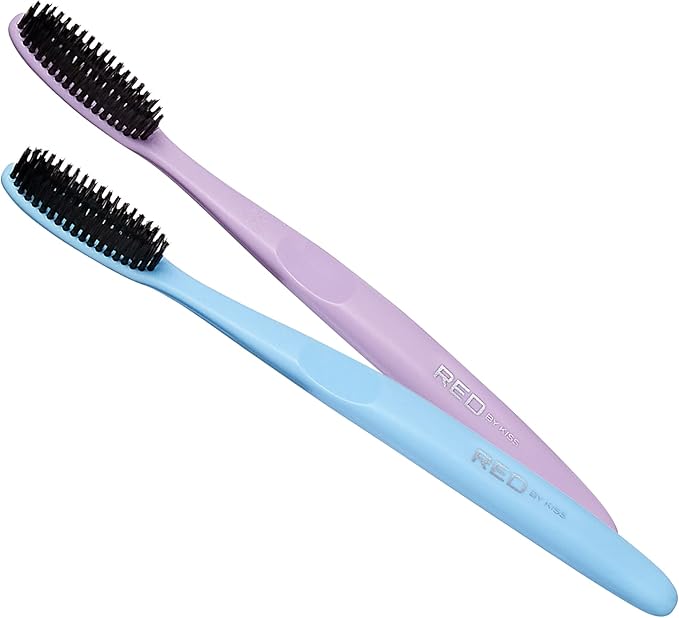 RED BY KISS Charcoal Infused Toothbrush – Fine Bristles for Gentle Deep Cleaning