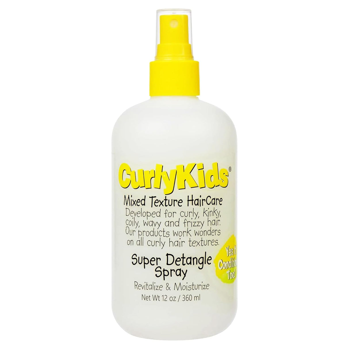 CurlyKids Mixed Texture Hair Care Super Detangle Spray for Kids 12 oz