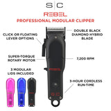 S|C Rebel Professional Super-Torque Modular Cordless Hair Clipper