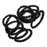 RED BY KISS Cotton Elastic Hair Band Black Hair Tie - 10 Pack
