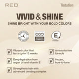 Red by Kiss Tintation Vivid & Shine Permanent Hair Dye – High Lift Formula 100% Gray Coverage