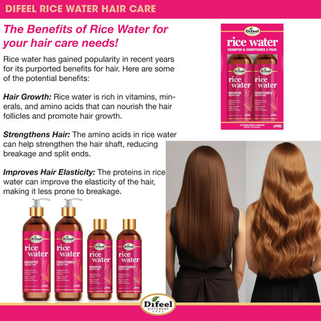 Difeel Rice Water Shampoo 12 oz