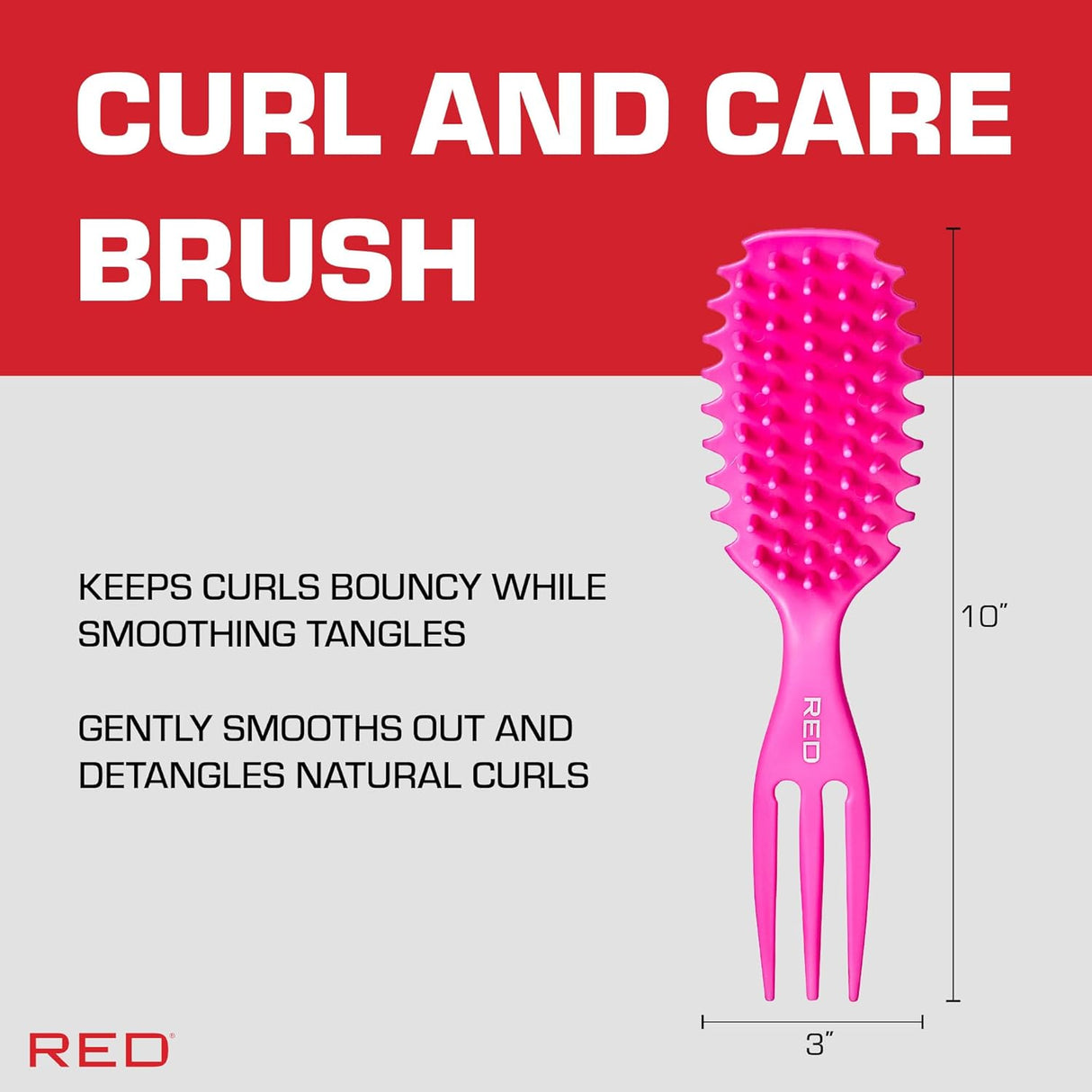 Red by Kiss Curl & Care Tangles Brush Glide Through Knots & Tangles (HH273)