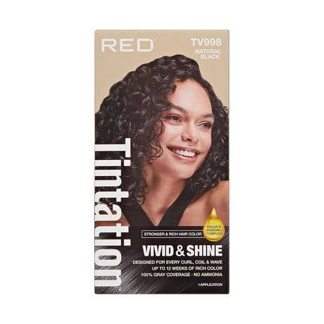 Red by Kiss Tintation Vivid & Shine Permanent Hair Dye – High Lift Formula 100% Gray Coverage