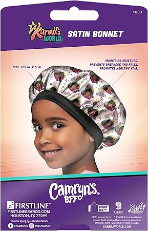 CAMRYN'S BFF KARMA'S WORLD WHITE HEARTS SATIN BONNET