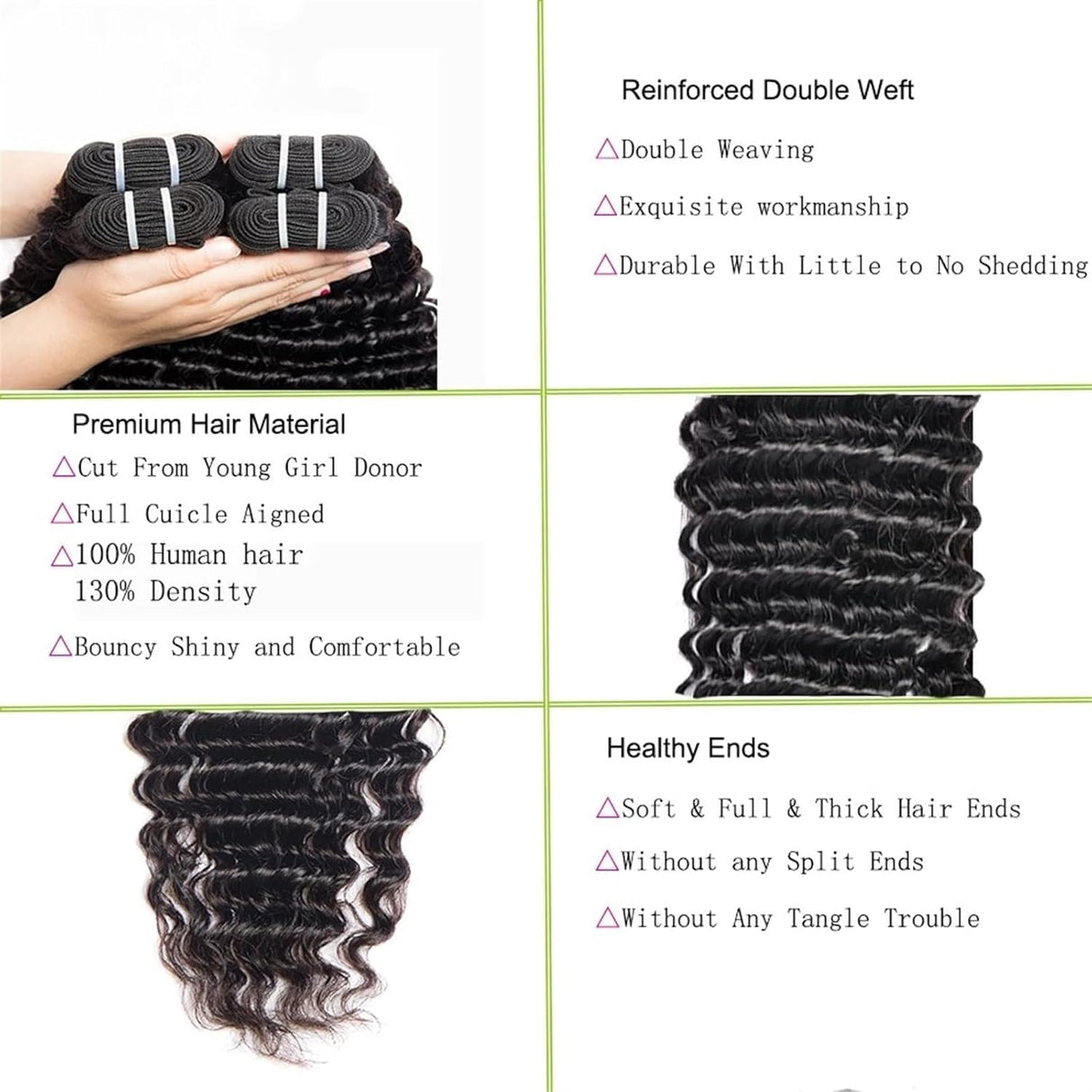1St Class 100% Brazilian Virgin Hair 10A Deep Wave