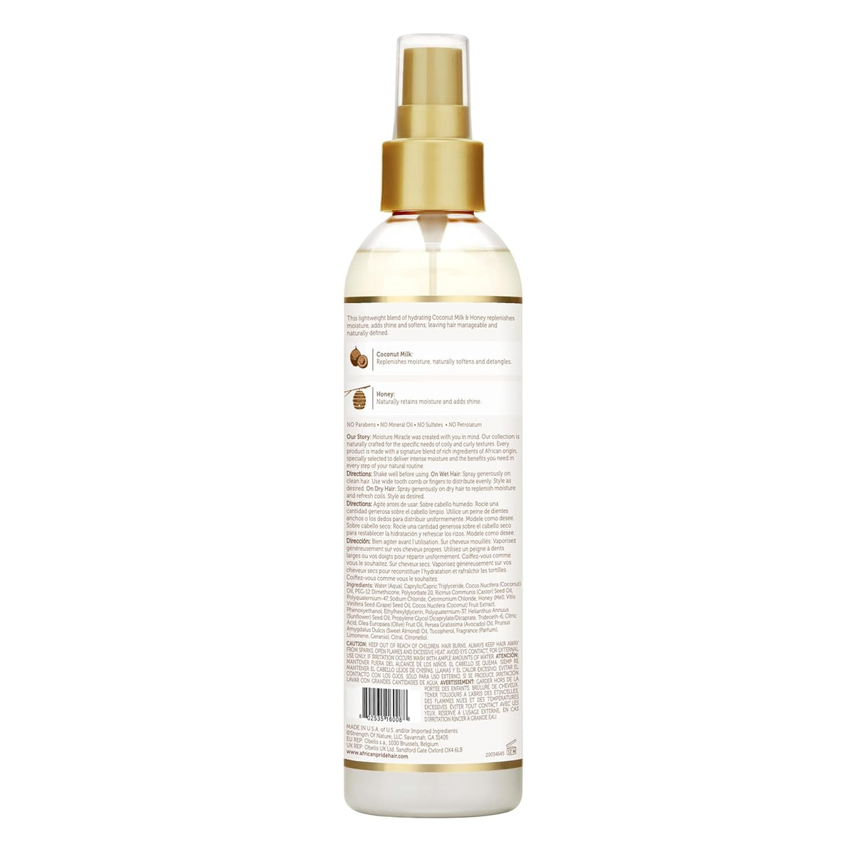 African Pride Moist Miracle Hydrates & Shine Leave-in Conditioner 8 oz