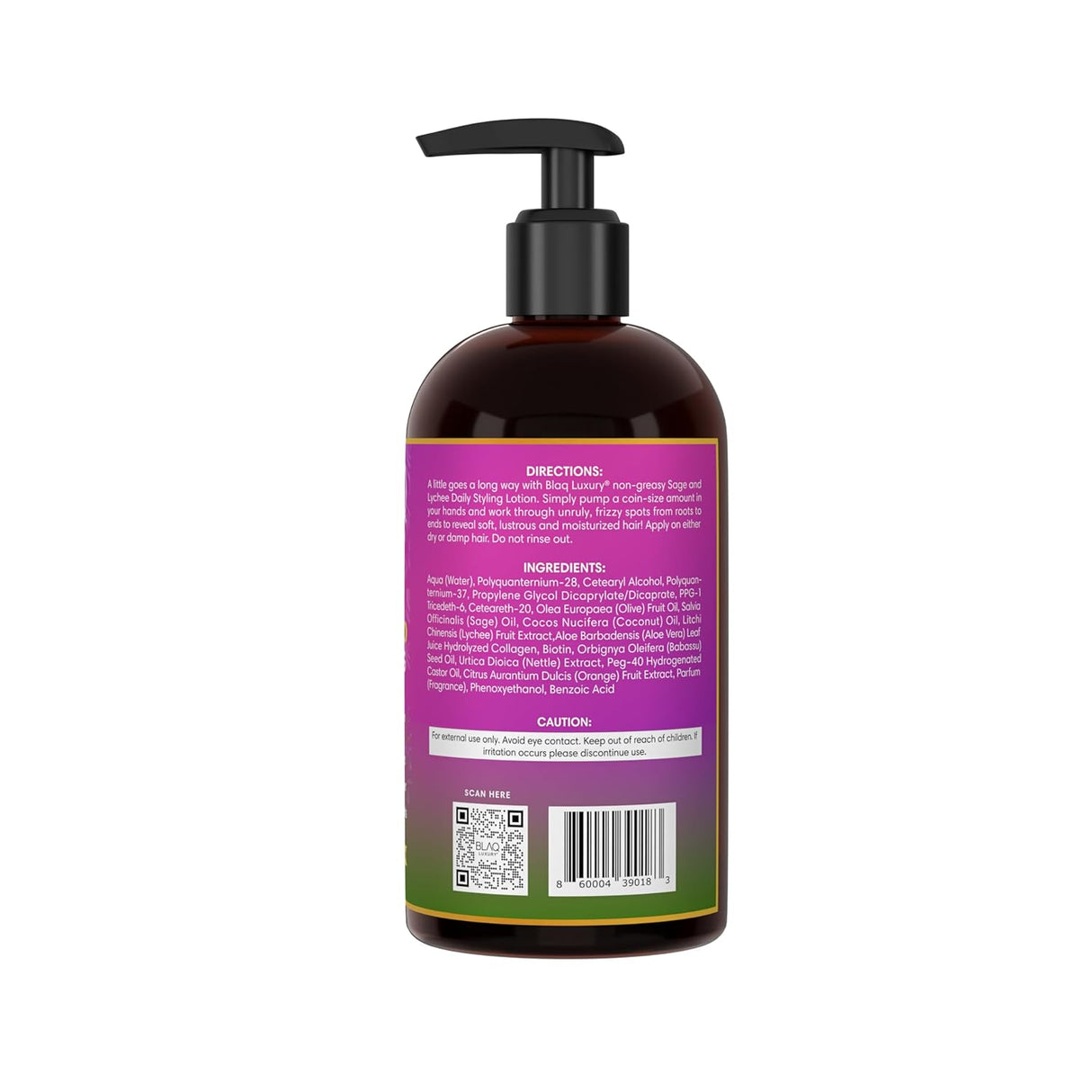 Blaq Luxury Sage Lychee Repair & Strenght Daily Styling Lotion 12 oz