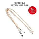 RED BY KISS Rhinestone Chain Hair Pin - 3 Pack