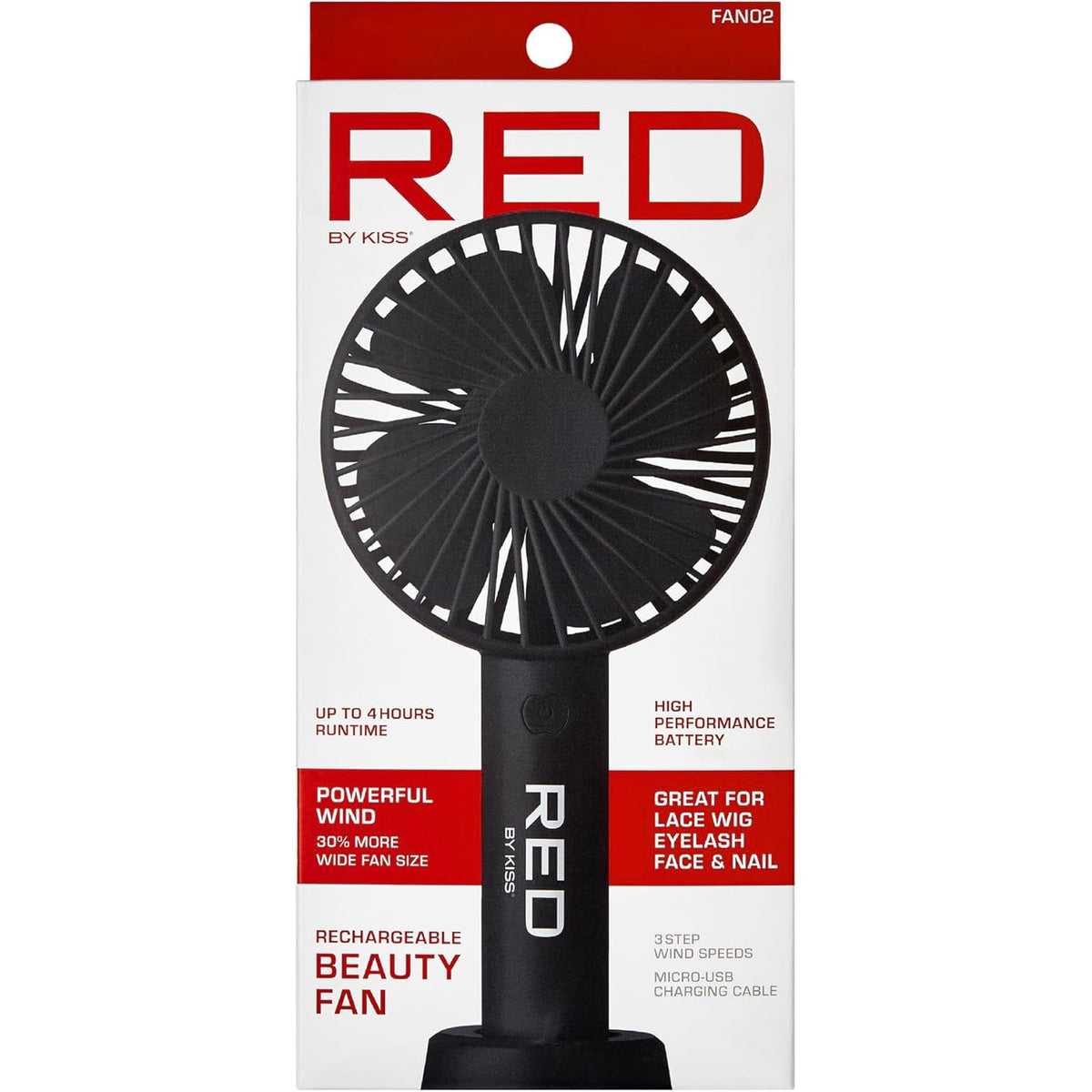 Red by Kiss Rechargeable Beauty Fan