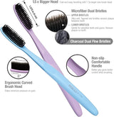 RED BY KISS Charcoal Infused Toothbrush – Fine Bristles for Gentle Deep Cleaning