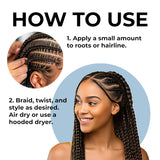 GRIP N GLIDE Braiding Gel Maximum Hold for Locs & Twists No Flaking, Fast-Drying, High Shine