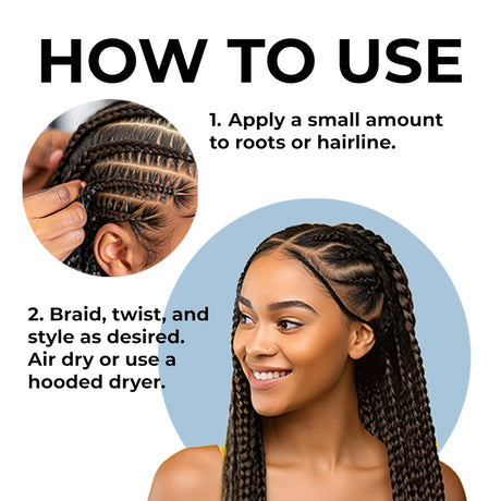 GRIP N GLIDE Braiding Gel Maximum Hold for Locs & Twists No Flaking, Fast-Drying, High Shine