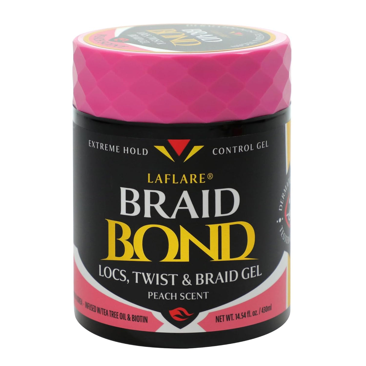 Laflare Peach Braid Bond Gel Extreme Hold for Natural & Kids Hair 14.54 oz