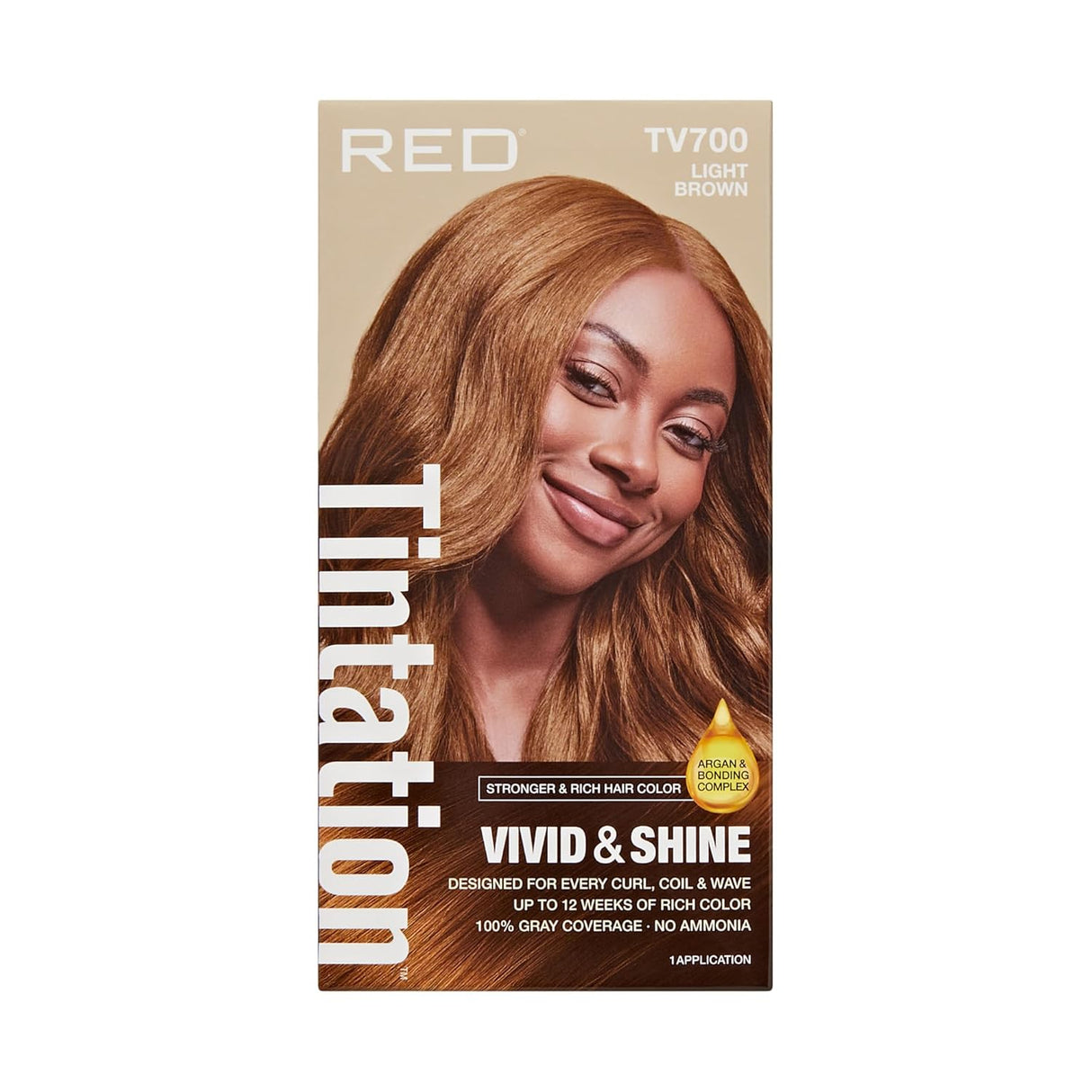 Red by Kiss Tintation Vivid & Shine Permanent Hair Dye – High Lift Formula 100% Gray Coverage