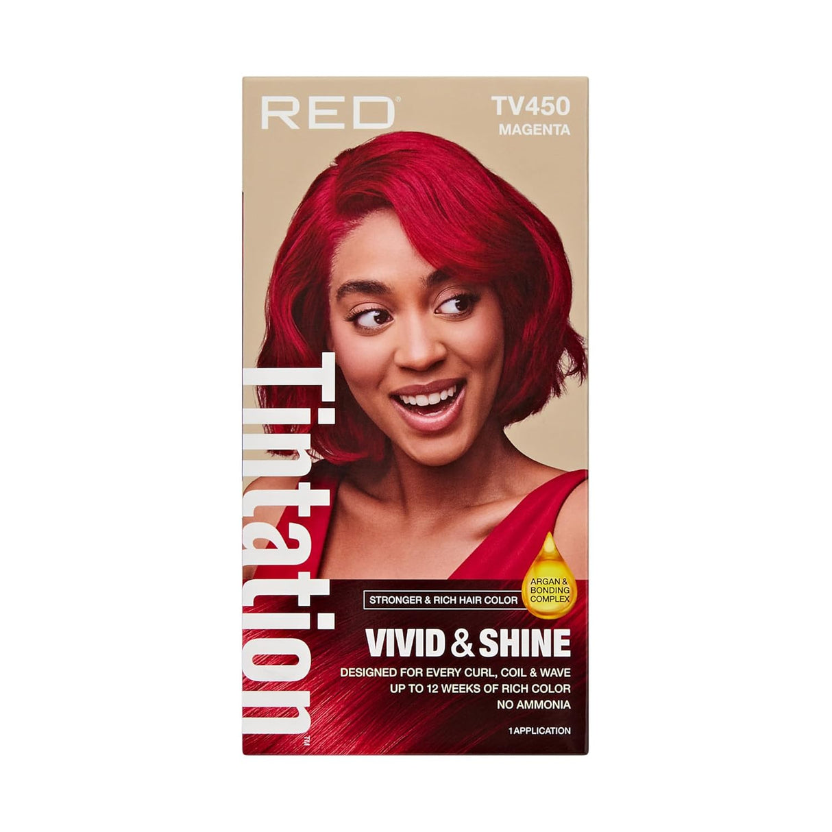 Red by Kiss Tintation Vivid & Shine Permanent Hair Dye – High Lift Formula 100% Gray Coverage