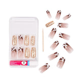 Gold Finger Fashion Nails – Trendy Gel Press-Ons for Salon-Perfect Look GD04