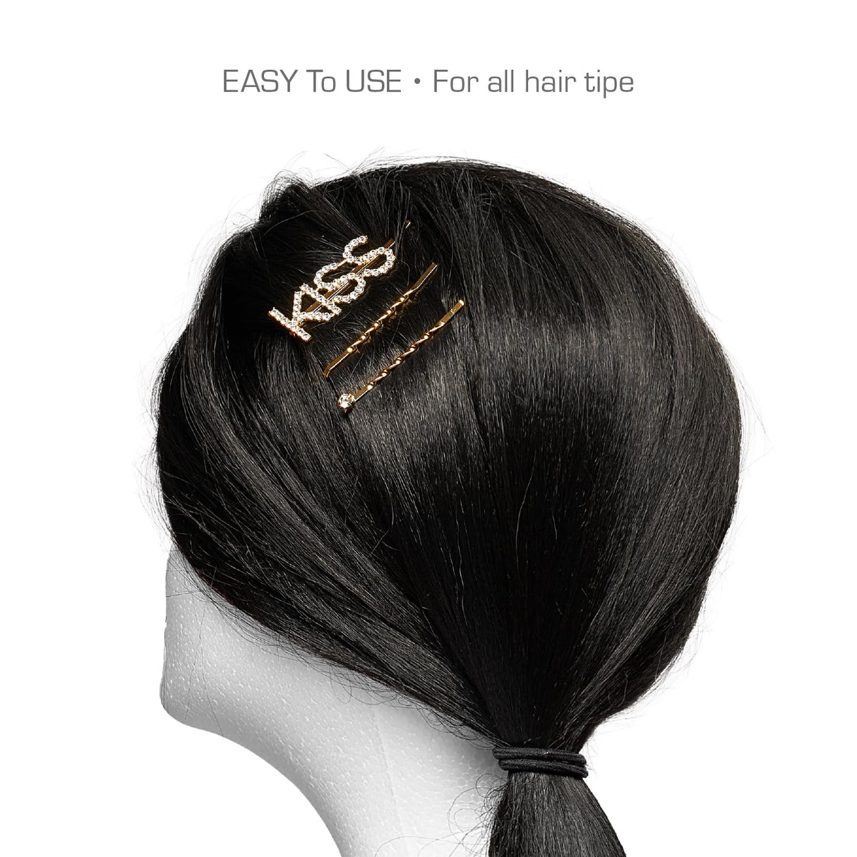 RED BY KISS Rhinestone Letter Bob Pins