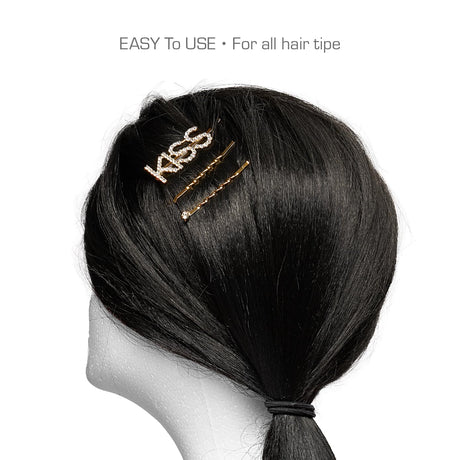 RED BY KISS Rhinestone Letter Bob Pins