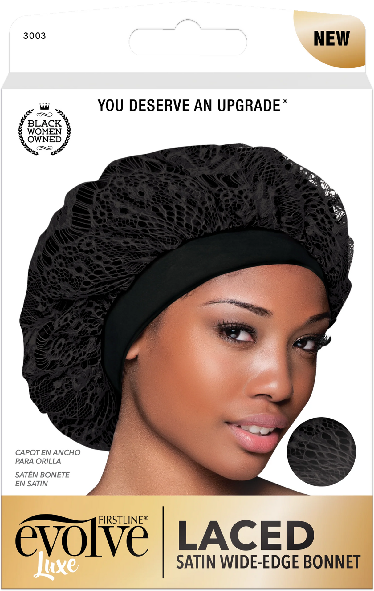 Evolve Products Lace Satin Hair Bonnet (3003)