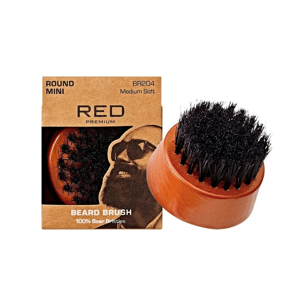 Red by Kiss Premium Beard Brush – Round Mini (BR204)