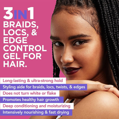 Esha Slick N Slay Braiding Gel 3-in-1 Ultra Extreme Hold Hydrating Conditioning Shining Gel