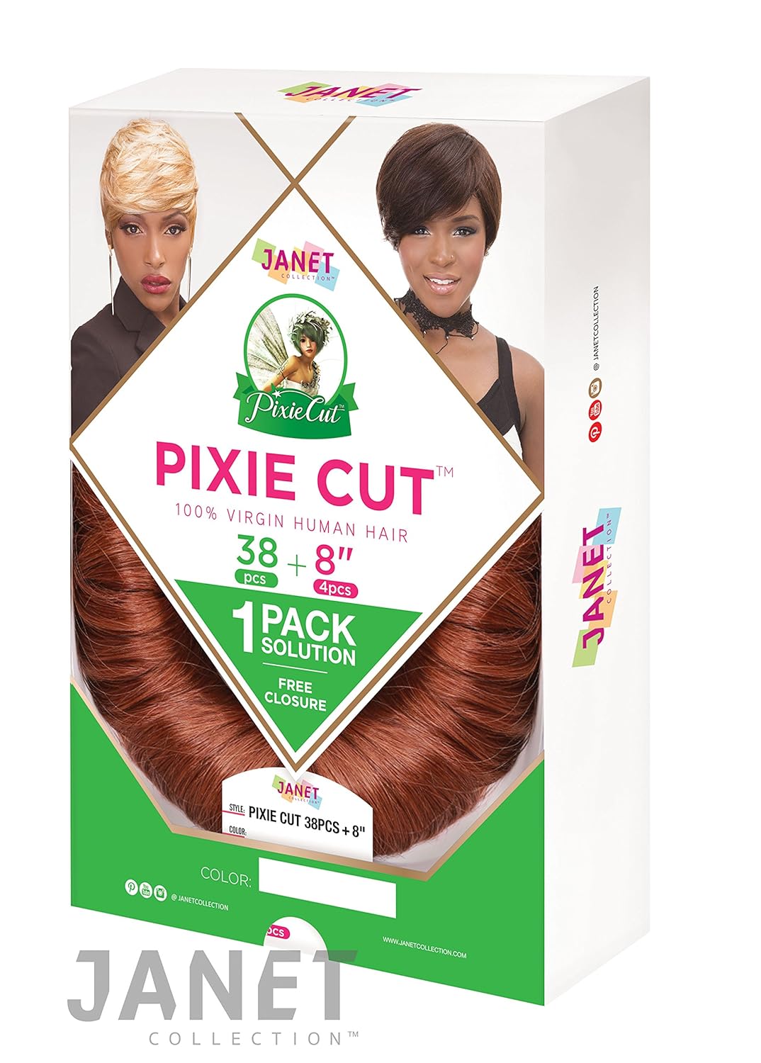 Janet Collection Pixie Cut Weave 38 Piece 8"